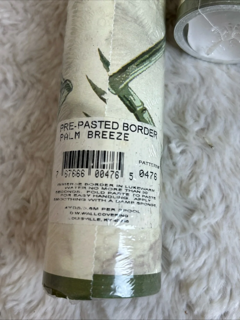 Palm Breeze Tree Bamboo Diamond Frame Marble Green Wallpaper Border 6